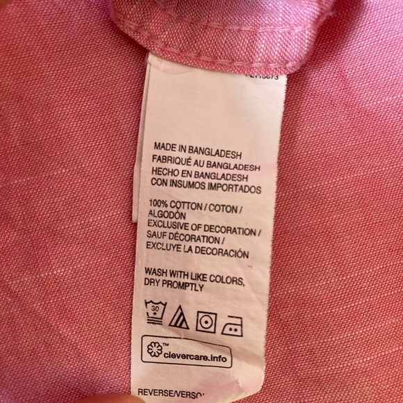 IZOD Shirt Mens XL Saltwater Button-Down Short Sleeve Pink Stripe Relaxed - Picture 6 of 8